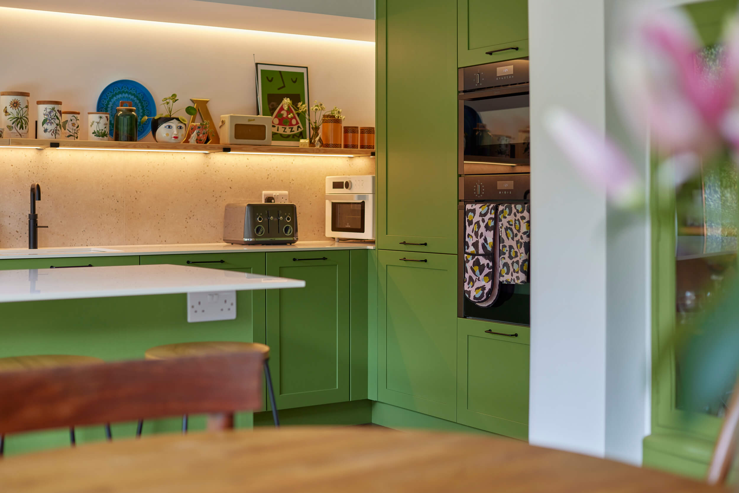 Bespoke Green Kitchen Cabinets by Smile Kitchens