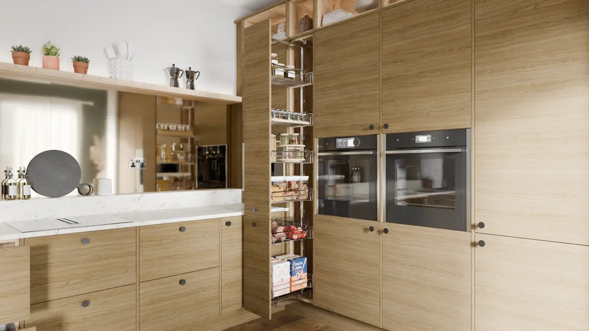 Warm Mid-Oak Kitchens
