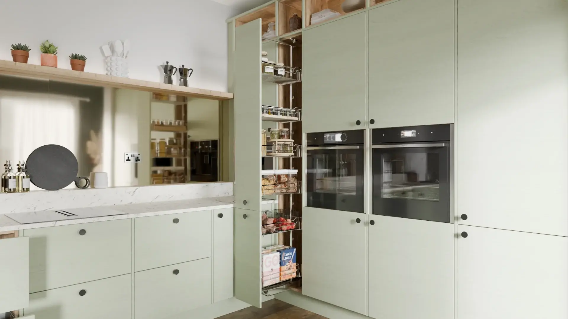 Sage green kitchens