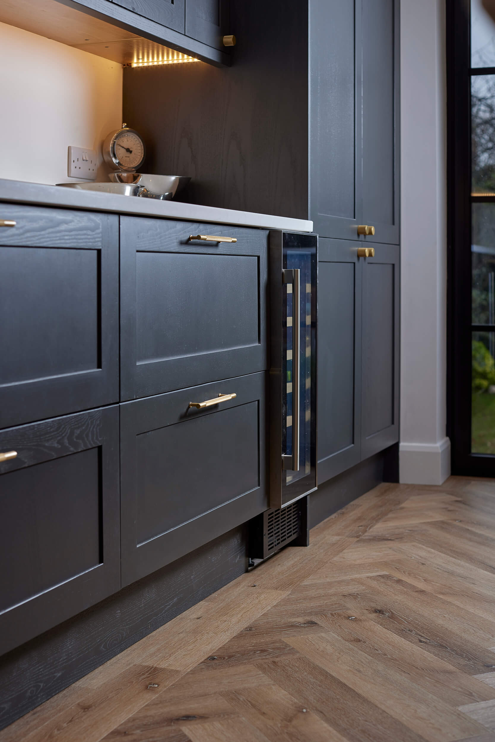 Textured black kitchens