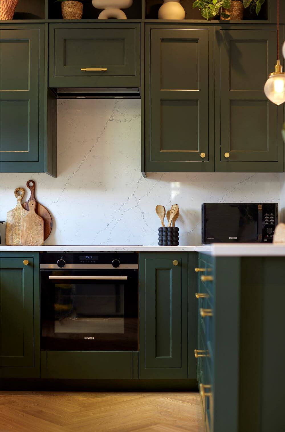 Green Kitchen Wall Units by Smile Kitchens
