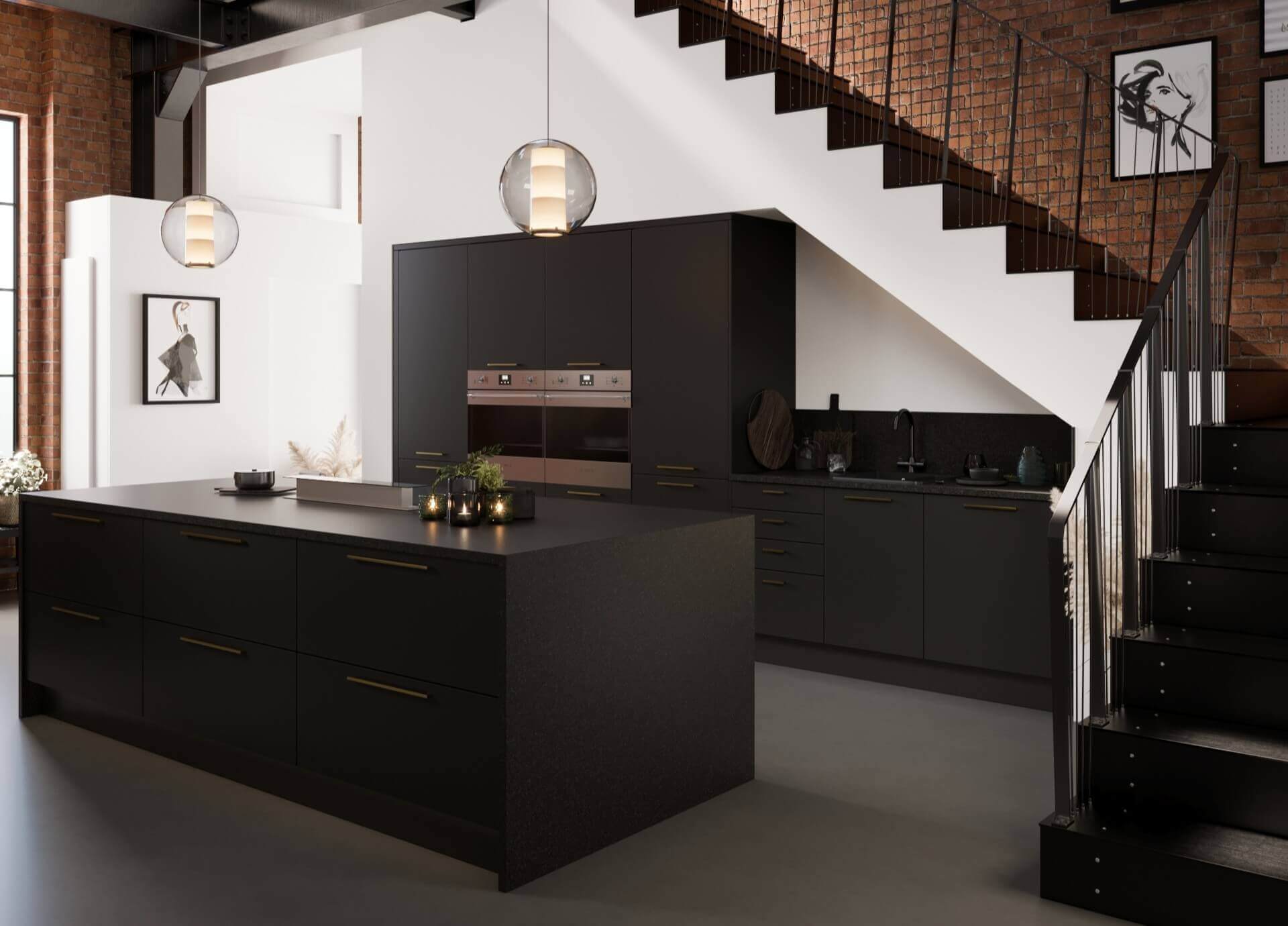 bespoke black kitchen