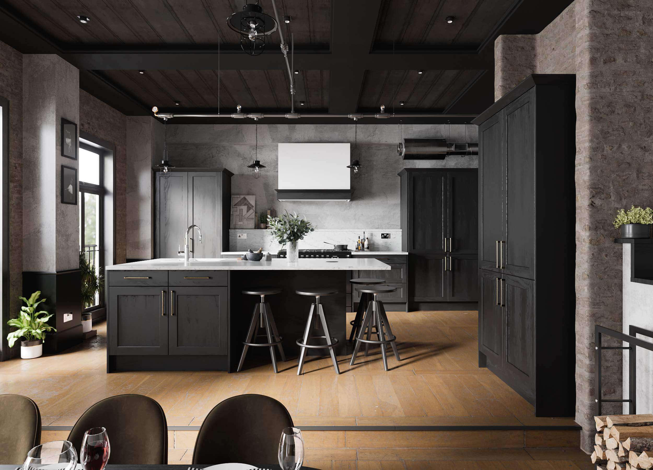 luxury black kitchen